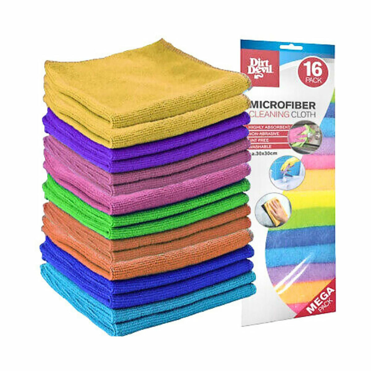 Set 16 Cârpe Microfibră Dirt Devil 30x30cm